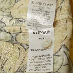 Pre Owned Alemais Yellow Floral Print Linen Gisela Mini Dress S