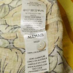 Pre Owned Alemais Yellow Floral Print Linen Gisela Mini Dress S