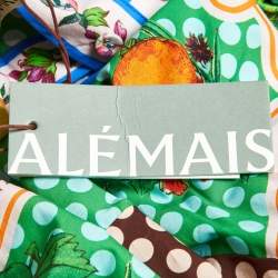 Alemais Multicolor Lemonis Print Cotton Midi Shirt Dress L