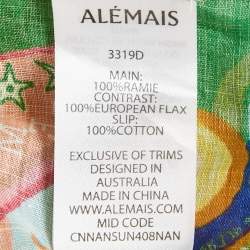 ALEMAIS Multicolor Printed Ramie Pinball Shirt Dress L