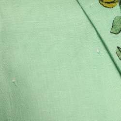 Alemais Green Olivia Floral Print Linen Shirt Maxi Dress M