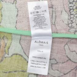 Alemais Green Olivia Floral Print Linen Shirt Maxi Dress M