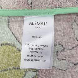 Alemais Green Olivia Floral Print Linen Shirt Maxi Dress M