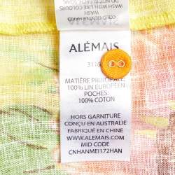 Alemais Multicolor Floral Print Linen Shirt Dress M