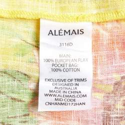 Alemais Multicolor Floral Print Linen Shirt Dress M