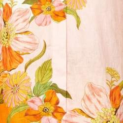 Alemais Multicolor Floral Print Linen Shirt and Trousers Set L