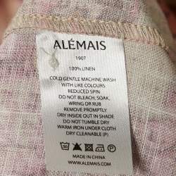 Alemais Pink Floral Print Linen Isla Blouse XS