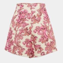 Alemais Multicolor Printed Linen Shorts M