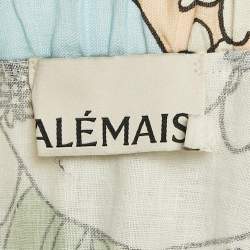Alemais Multicolor Floral Print Linen Belted Mini Dress M