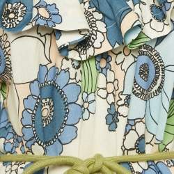 Alemais Multicolor Floral Print Linen Belted Mini Dress M
