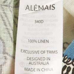 Alemais Multicolor Floral Print Linen Belted Mini Dress M