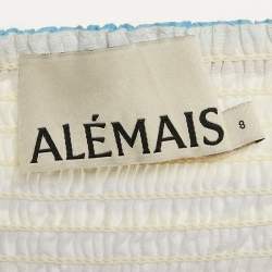 Pre Owned Alemais Multicolor Stripe Print Cotton Halter Neck Mini Axum Dress M