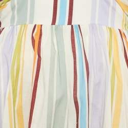 Pre Owned Alemais Multicolor Stripe Print Cotton Halter Neck Mini Axum Dress M