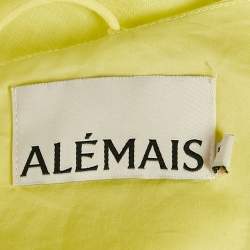 Alemais Yellow Ramie Fluer Tiered Maxi Dress S