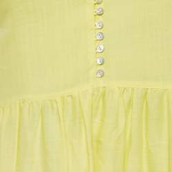 Alemais Yellow Ramie Fluer Tiered Maxi Dress S