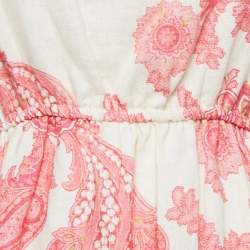 Alemais Pink Printed Linen Juno Mini Dress M