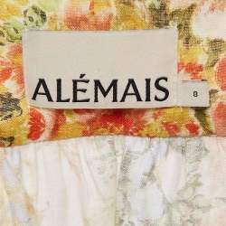 Alemais Yellow Sylvia Floral Hemp Mini Dress M