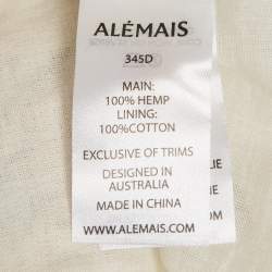 Alemais Yellow Sylvia Floral Hemp Mini Dress M