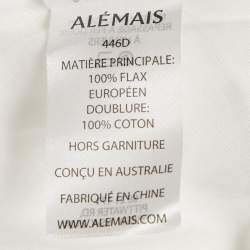 Alemais White Fruitta Print Linen Midi Sundress M