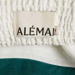 Alemais White Fruitta Print Linen Midi Sundress M