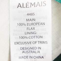 Alemais White Fruitta Print Linen Wrap Midi Skirt L