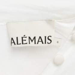 Pre Owned Alemais Off-White Applique Detail Linen Cut-Out Maxi Dress M
