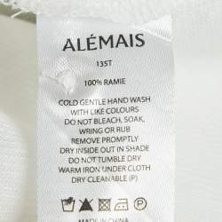 Pre Owned Alemais White Ramie Halcyon Tucked Blouse XS