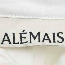 Pre Owned Alemais White Ramie Halcyon Tucked Blouse XS