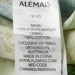 Alemais Multicolor Floral Print Linen Janis Belted Shirt M