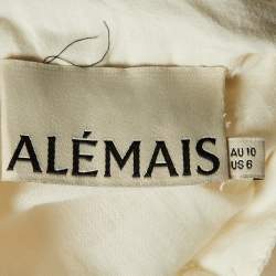 Alemais Cream Floral Embroidered Cotton Lovella Mini Dress M