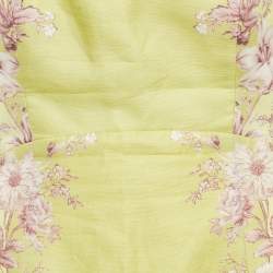 Pre Owned Alemais Green Floral Print Silk Blend Strapless Midi Dress M