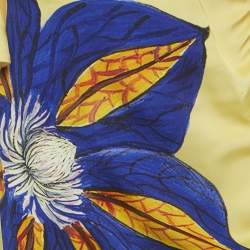 Pre Owned Alemais Lemon Yellow Floral Print Satin Maxi Dress M