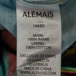 Pre Owned Alemais Multicolor Floral Print Ramie Dreamer Shirt Dress M