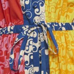 Pre Owned Alemais Multicolor Printed Louise Tie Waist Cotton Maxi Dress M