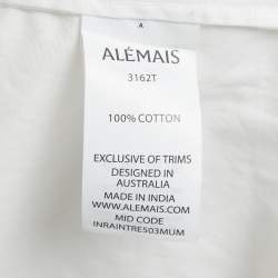 Pre Owned Alemais White Embroidered Cotton Oversized Shirt M