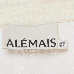 مملوكة مسبقًا Alemais Cream Linen Embroidered Long Sleeve Shirt M