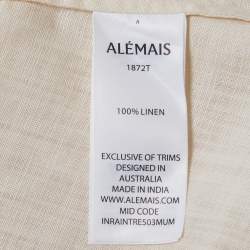 مملوكة مسبقًا Alemais Cream Linen Embroidered Long Sleeve Shirt M