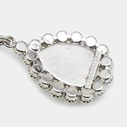 Pre Owned Alessandra Rich Crystals Silver Tone Earrings