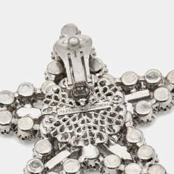 Pre Owned Alessandra Rich Star Crystals Silver Tone Earrings