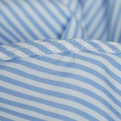 Pre Owned Alessandra Rich Stripe Cotton Bow Detail Crop Top M