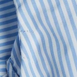 Pre Owned Alessandra Rich Stripe Cotton Bow Detail Crop Top M