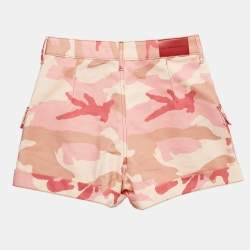 Alessandra Rich Pink Camouflage High-Rise Denim Shorts M