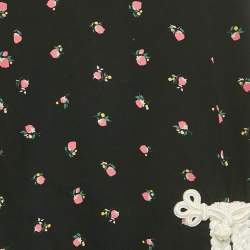 مملوكة مسبقًا Alessandra Rich Black Floral Print Silk Braided Cut-Out Mini Dress XS