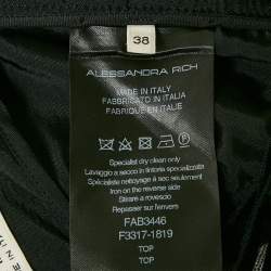 Pre Owned Alessandra Rich Grey Corset Top and Skirt Set XS