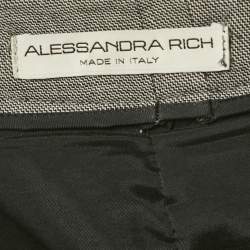 Pre Owned Alessandra Rich Grey Corset Top and Skirt Set XS