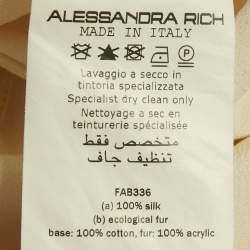 Pre Owned Alessandra Rich Cream Silk Double Breasted Maxi Dress M