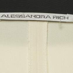 Pre Owned Alessandra Rich Cream Silk Double Breasted Maxi Dress M