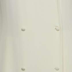 Pre Owned Alessandra Rich Cream Silk Double Breasted Maxi Dress M