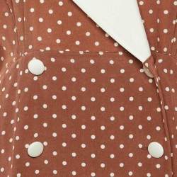 مملوكة مسبقًا فستان أليساندرا ريتش بني منقط حرير مطوي ماكسي مقاس وسط (ميديم)