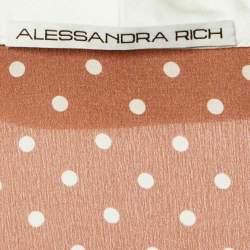 مملوكة مسبقًا فستان أليساندرا ريتش بني منقط حرير مطوي ماكسي مقاس وسط (ميديم)